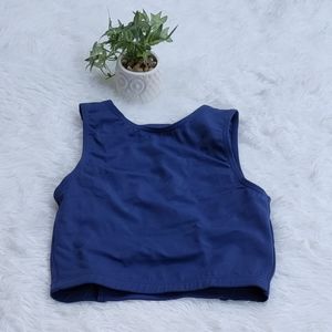 New Balera women crop top color Navy size XSA.Nylon/spandex/polyester.